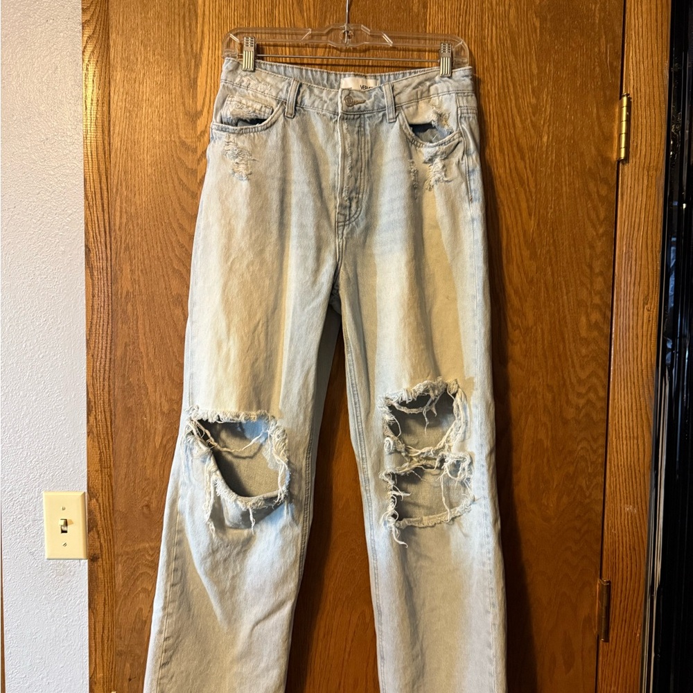 Women's Distressed Light Blue Jeans
